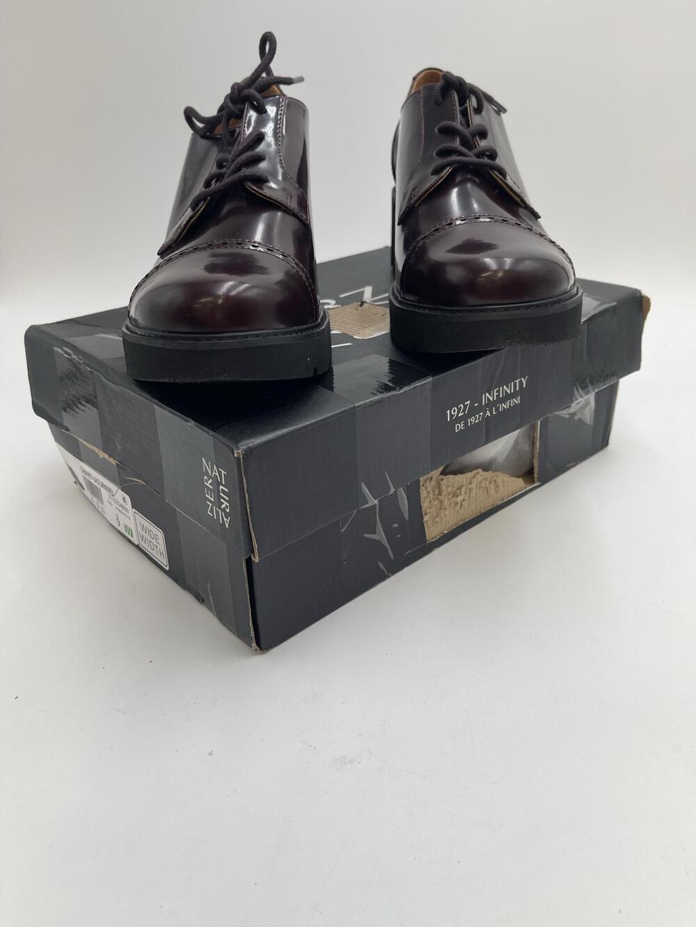 Naturalizer Cabaret-Lace Oxford Shoes Womens Size 9 W Wine Red Patent Leather